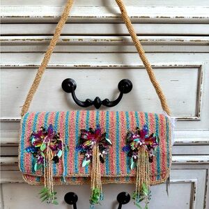Viral Beaded Tassel Shoulder Bag